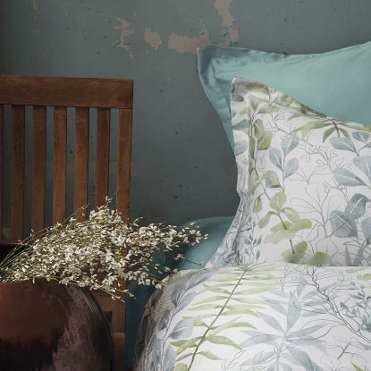 تصویر  ملحفه ساتين ايسيمو طرح OCCALE GREEN