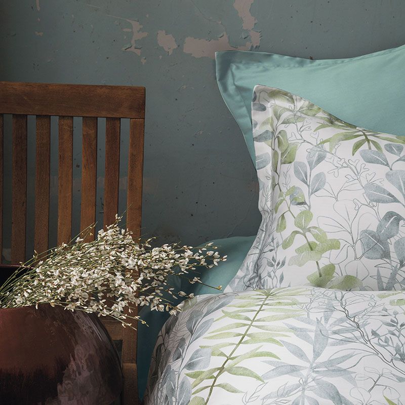 تصویر  ملحفه ساتين ايسيمو طرح OCCALE GREEN