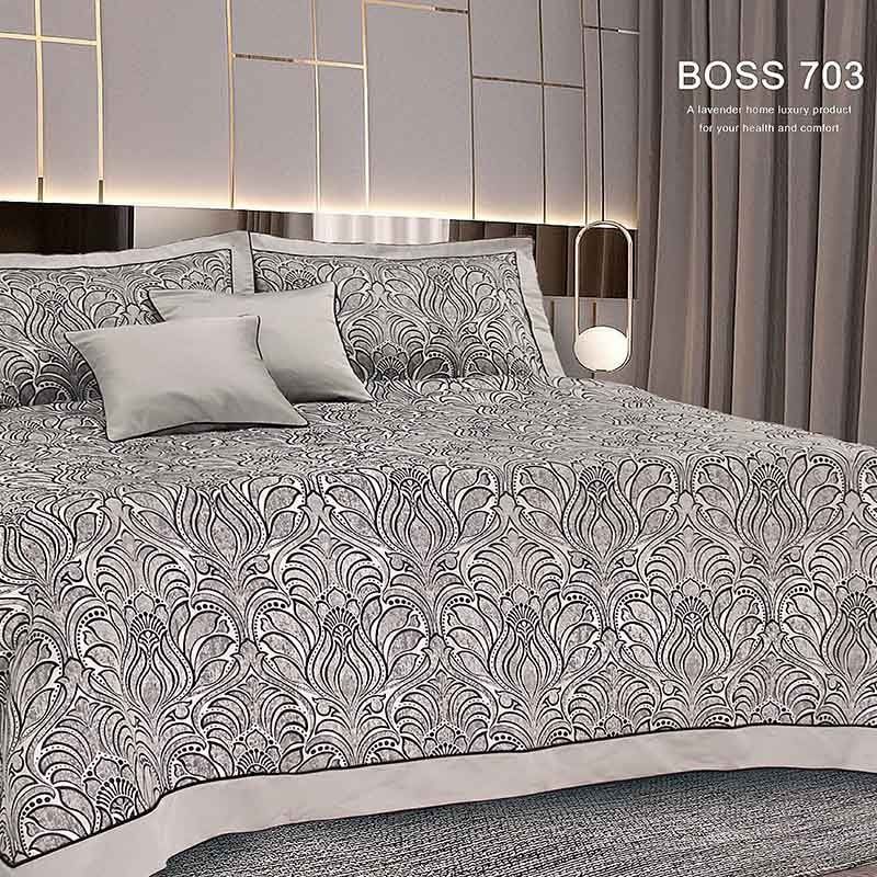 تصویر  ست روتختی دو نفره 5 تکه لوندر طرح BOSS 703