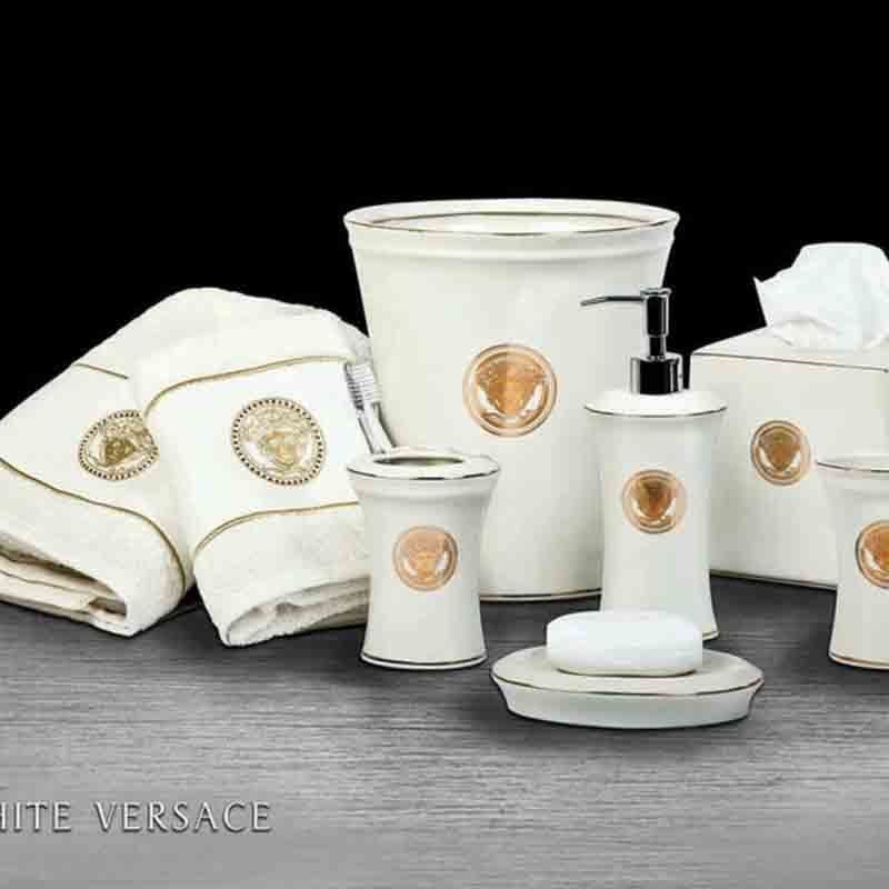 تصویر  سرویس اکسسوری حمام VERSACE WHITE