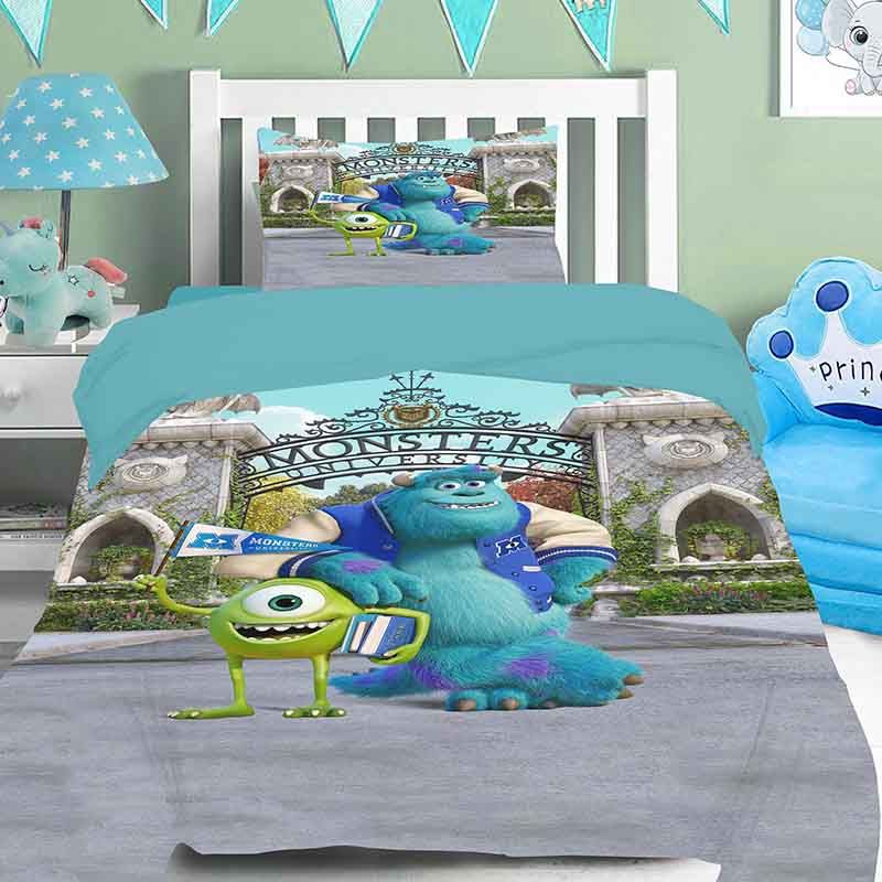 تصویر  ست 3 تکه ملحفه کاور میکرو پنبه کودک monster