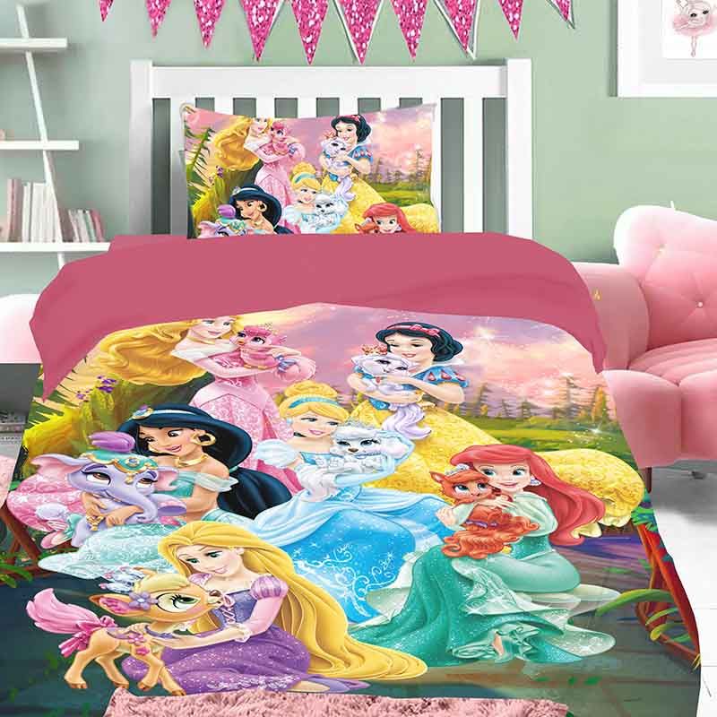 تصویر  ست 3 تکه ملحفه کاور میکرو پنبه کودک princess4