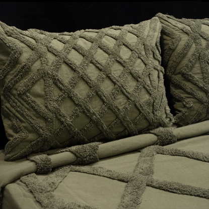 بالش و روبالشی روتختی حوله ای یک نفره ورونیکا مدل بوهو دو تکه سبز | ورونیکا