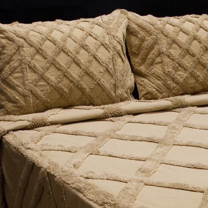 طرح روتختی حوله ای یک نفره ورونیکا مدل بوهو دو تکه بژ | ورونیکا