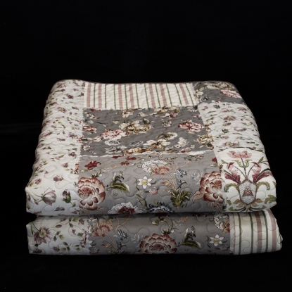 طرح روتختی دو نفره ورونیکا سه تکه طرح چهل تکه طوسی خاکستری | ورونیکا