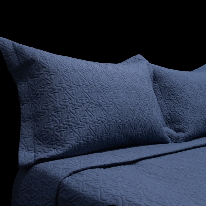 طرح روتختی چهار فصل پنبه دوزی ورونیکا LV دونفره سه تکه آبی | ورونیکا