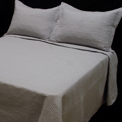 طرح روتختی چهار فصل پنبه دوزی ورونیکا LV دو نفره سه تکه طوسی روشن | ورونیکا