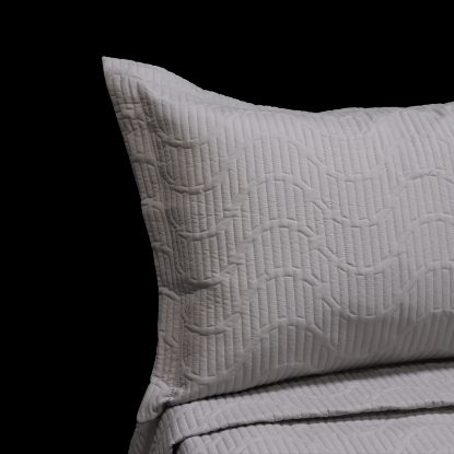 بالش روتختی چهار فصل پنبه دوزی ورونیکا LV دو نفره سه تکه طوسی روشن | ورونیکا