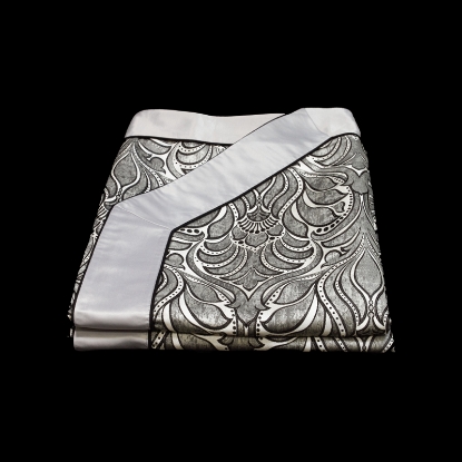 تصویر  روتختی دونفره ژاکارد ورونیکا 5 تکه طرح boss نقره ای